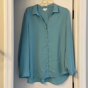 J Jill mint green sheer blouse in XL